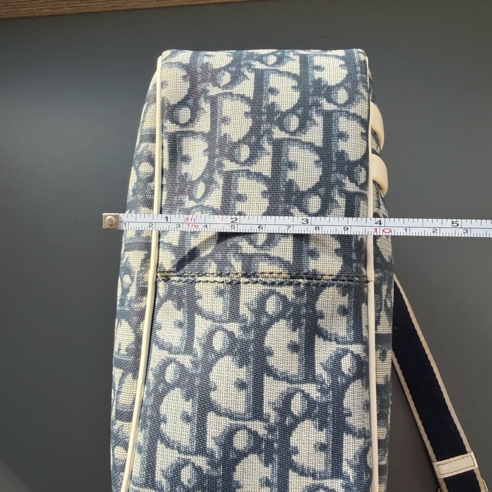 Christian Dior Trotter Shoulder Bag Blue and White Monogram Canvas - Picture 15 of 15